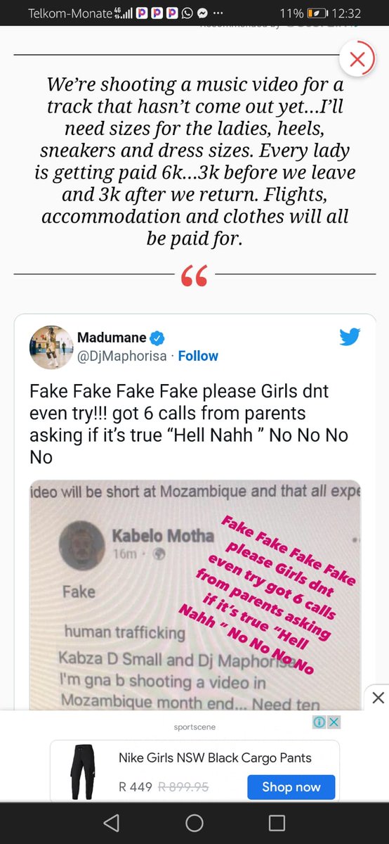 This girl she's from Stanger selling girls to Mozambique 😢 uGirl uthi they'll be shooting Maphorisa's music video in Mozambique and they want girls, my lil sister nearly got in this trap 💔