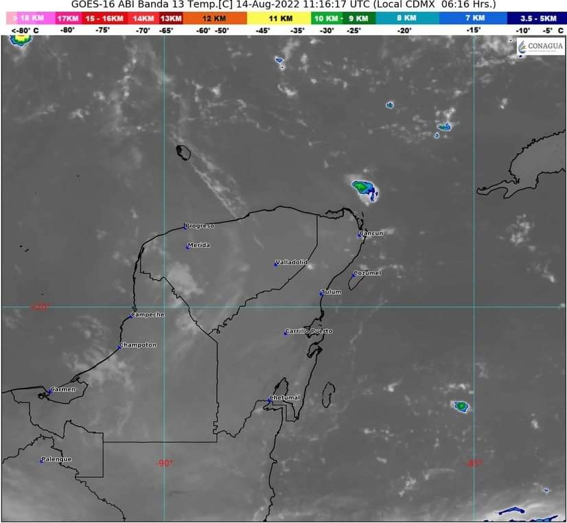 Boletín Meteorológico
TIEMPO PROBABLE PARA BENITO JUÁREZ
Medio nublado, lluvias dispersas con chubascos ocasionales, muy caluroso, Viento del este y  sureste de 15 a 25 kph, con rachas ocasionales.
TEMPERATURA MAXIMA: 35 a 37ªC. 
TEMPERATURA MINIMA: 24 a 26ªC. ⬇️
#PrevenirEsVivir