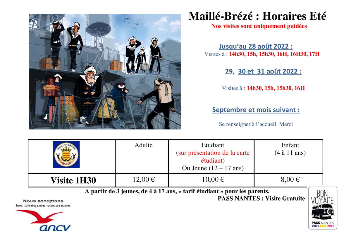L'été continue. Et aujourd'hui, l'air est plus frais

Jusqu'au 28 août, nos visites commencent à 14H30, 15H, 15H30, 16H, 16H30 et 17H

Ensuite du 29 au 31 août, dernier début de visite à 16H

Bon dimanche