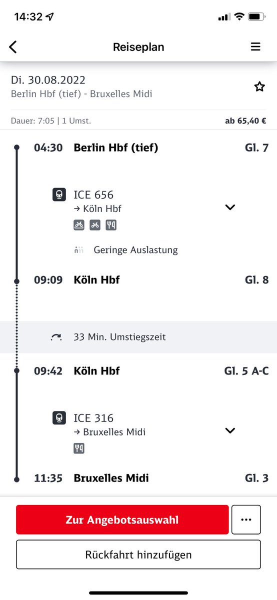 beccistagebuch's tweet photo. @DB_Bahn Kann man diese Verbindung mit BahnBonus-Punkten buchen? (Also mit der Prämie „Freifahrt 2. Klasse“ für 1000 Punkte) 🙃 https://t.co/pDCP3c2fdD