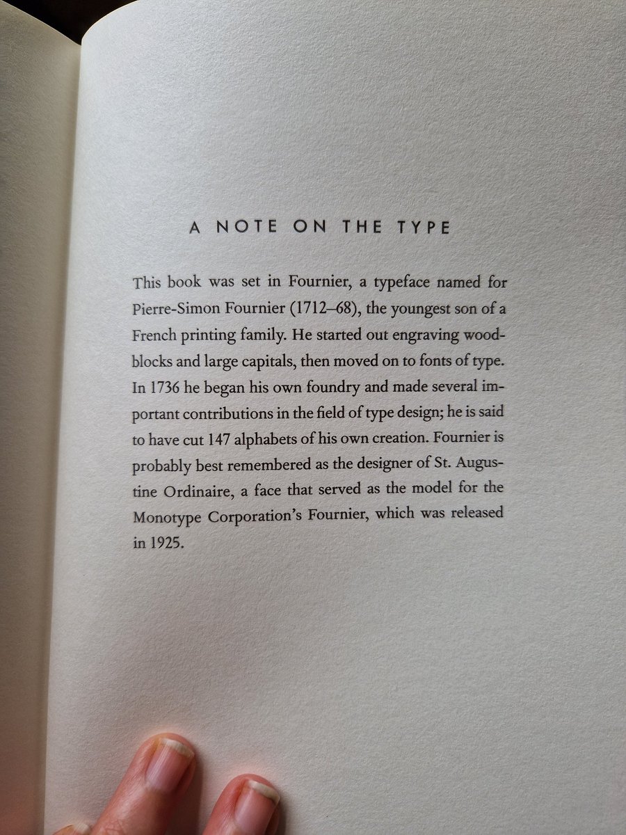hishellywilson's tweet photo. Not often you see type shout-outs. Just finished a novel to find this as the last page after Acknowledgements and About the Author :) https://t.co/2MSUOcOra9