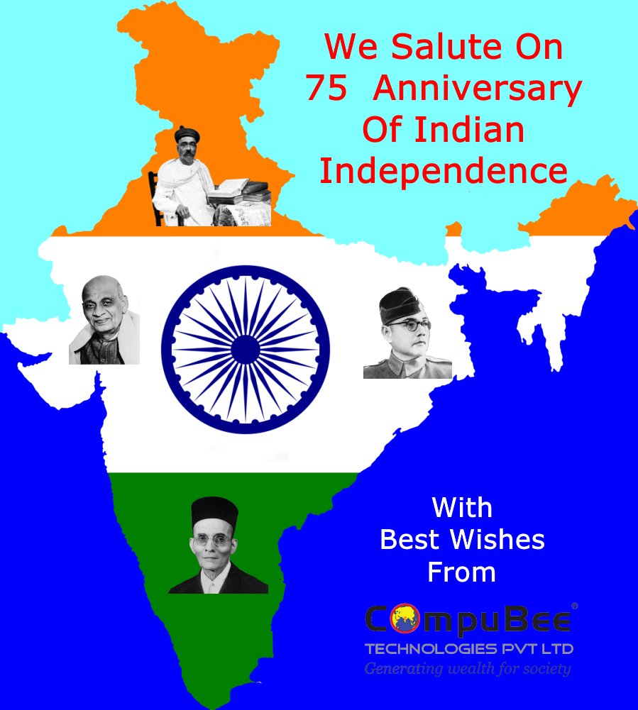 compubee's tweet image. We @compubee offer our best wishes for #AjadikaAmritMahotsav to all the #IndiansAtHeart on #75thindependenceday of #Bharat / #India 
#HarGharTiranga