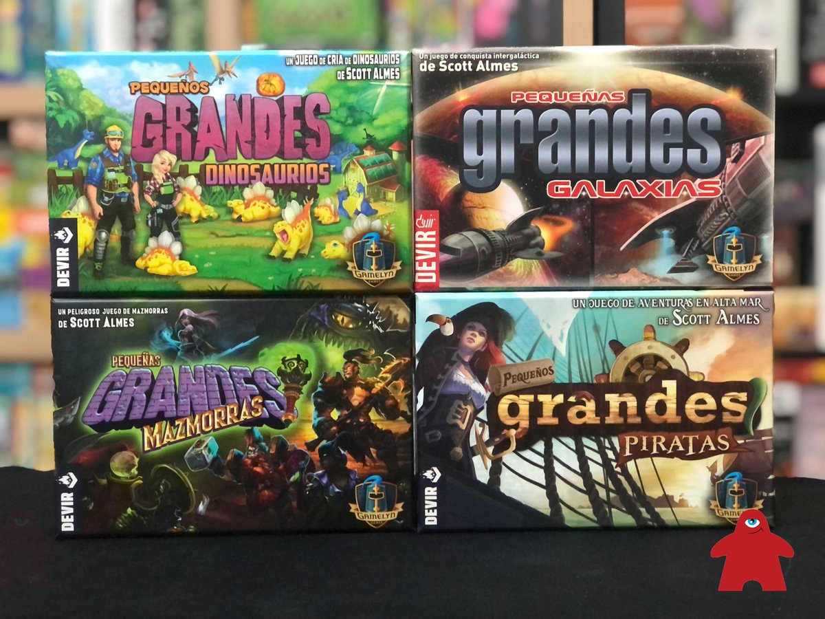 Cuentameunjuego's tweet photo. Después de mucho tiempo por fin vuelve Pequeñas Grandes Galaxias, un auténtico Juegaken de #ScottAlmes en caja pequeña y gracias a @DevirIberia viene acompañado:
🦕Pequeños Grandes Dinosaurios.
🏴☠️Pequeños Grandes Piratas.
⚔️Pequeñas Grandes Mazmorras.
#ElJuegoDeMesaEsCultura https://t.co/CvtwoJ86pw