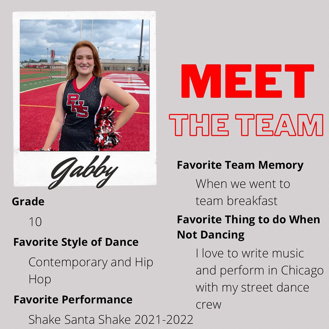 PortageHSDance's tweet photo. Leading up to the first day of school we will be introducing our 2022-2023 Team!

Next we have Sophomore Gabby! ❤️🤍 https://t.co/4zGhlFqgFI