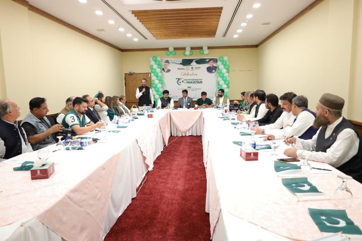 RotaryClbRwpCty's tweet photo. President RC Rawalpindi City, Rtn. Syed Naeem Akhtar, attended "Presidential Lunch" hosted by Rotary Club of Islamabad regarding Independence Day celebration. Presidents of Rawalpindi and Islamabad Clubs participated in the ceremony.

#Rotary #EndPolioNow #rcrwpcity https://t.co/R6urLEd2cW