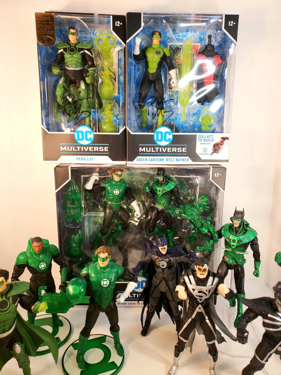 Do I like #McFarlane figures? You might say that. #DCComics #HalJordan #JohnStewart #KyleRayner #Batman #Superman #Deathstorm #comics #actionfigures #McfarlaneFanDay #McFarlaneToys  #GreenLantern #GreenLanternCorps