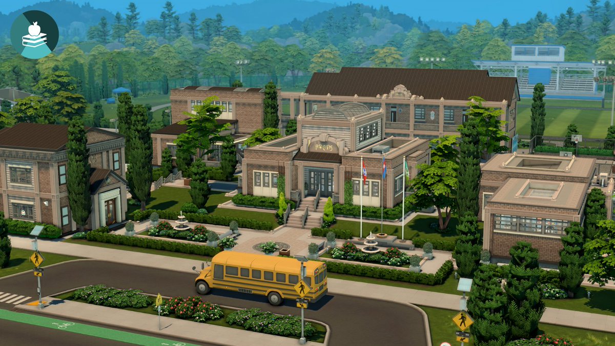 hey_alice_b's tweet photo. **WELCOME** to the new and improved Copperdale High! Youtube Speed build Up now! 🍎🧑‍🎓📕

https://t.co/vykEfMUWzq

#sims4 #thesims4 #ts4 #sims #ts4nocc #thesims4 #speedbuild #sims4build   #sims4design #sims4life #ShowUsYourBuilds #HighSchoolYears #TheSims4HighSchoolYears https://t.co/Hc8BqMQj8s