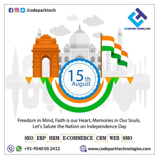 CodeParkTech's tweet photo. Freedom in Mind, Faith in our Heart, Memories in our Souls, Let's Salute the nation on Independence Day. 

Happy Independence Day 2022.
#india
#IndependenceDay
#AzadiKaAmritMahotsav
#azadikaamritmahotsav2022 https://t.co/rzundh77lI