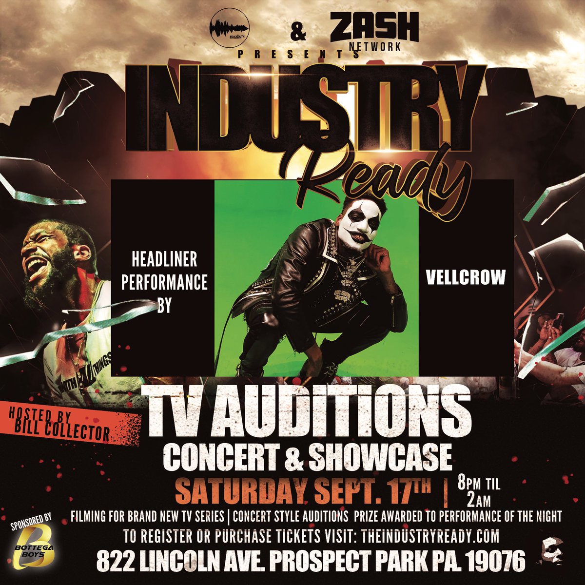 ZashNetworkTV's tweet photo. The #IndustryReady TV Auditions are coming Sept.17th with a headliner performance by @RealSquad215 #Vellcrow
Purchase tickets to audition or attend at https://t.co/jP5TTV2lN5 you can also watch by subscribing to #ZashNetworkTV for free at https://t.co/0D0nXXLRF9 https://t.co/pWVHUk7X7v