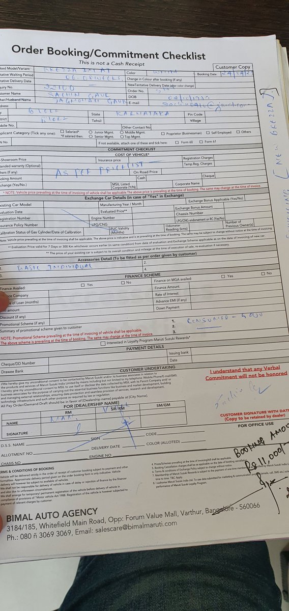 geekysachin's tweet image. #DONOTBUY
#FALSECOMMITMENT
@bimalmaruti 
SALES TEAM is not keeping promise at the time of booking.
Check attached, I CANCELLED MY BOOKING.