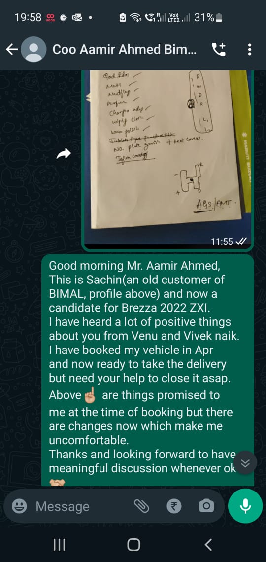 geekysachin's tweet image. #DONOTBUY
#FALSECOMMITMENT
@bimalmaruti 
SALES TEAM is not keeping promise at the time of booking.
Check attached, I CANCELLED MY BOOKING.