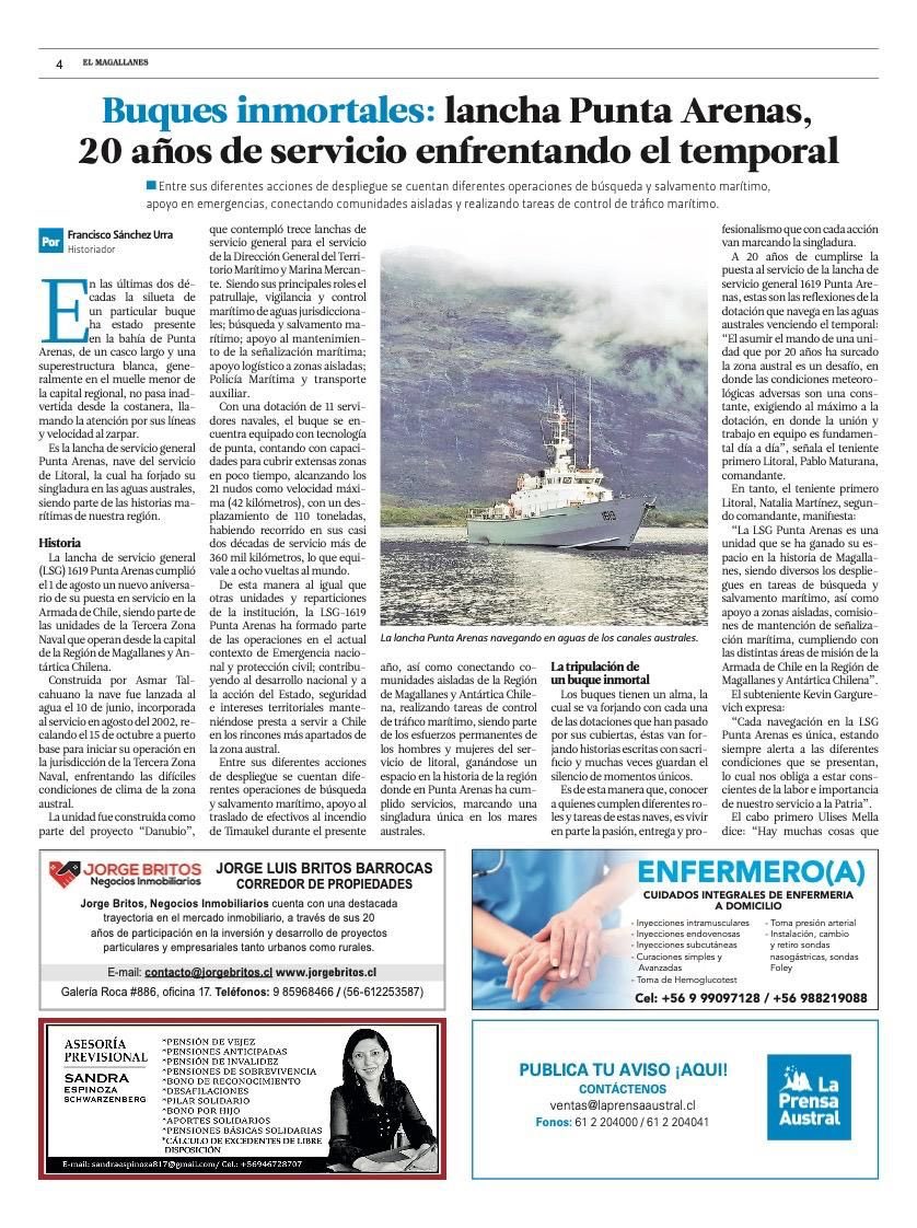 fcosanchezu's tweet photo. #BuquesInmortales LSG 1619 “Punta Arenas” en @LaPrensAustral https://t.co/wg3ixn7wUT