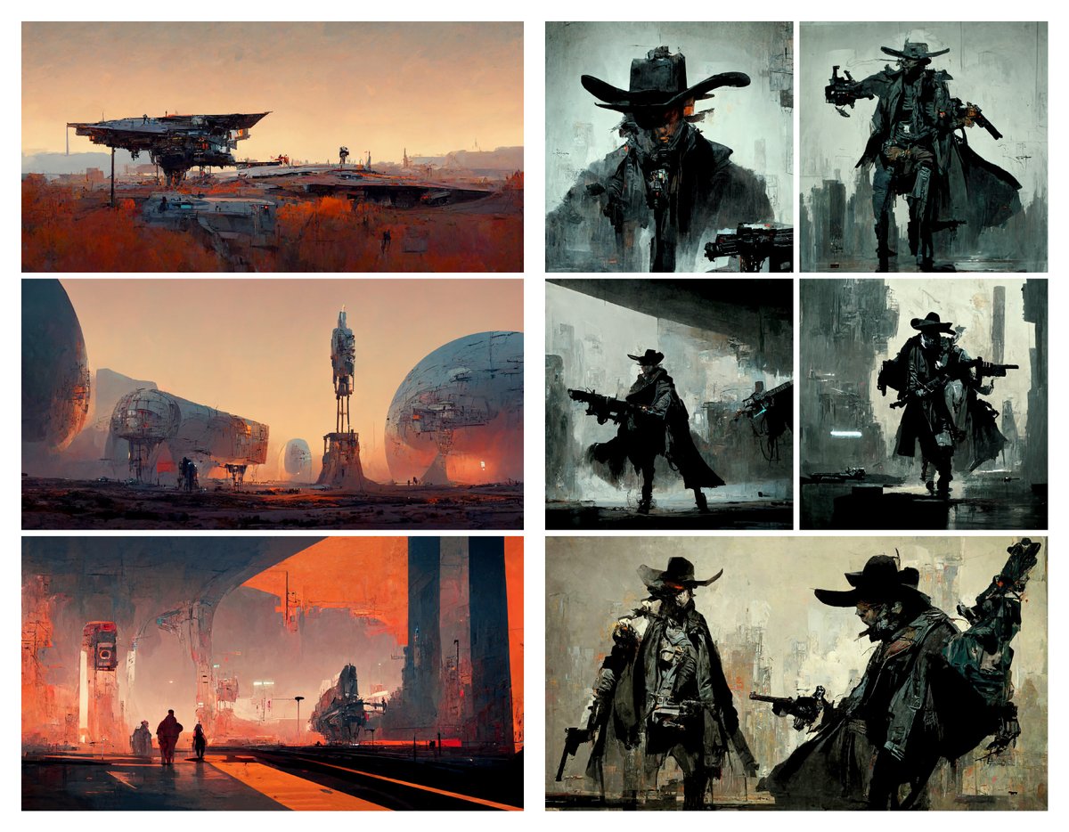 After spending the past few weeks playing with #Midjourney (AI image generator) I found it so fascinating that I ended up making a 200 page book of my experiments and ideas. Here are a few sample images.