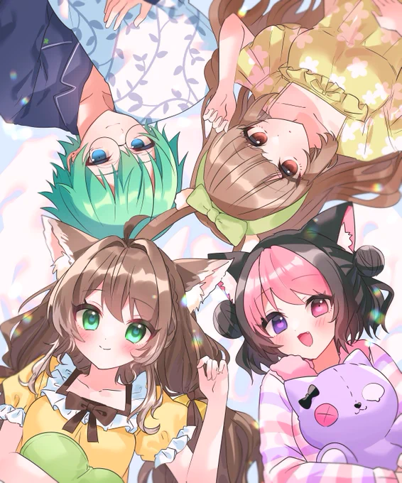 commissionThank you  ୨୧┈┈┈┈┈┈┈┈┈┈┈୨୧     ୨୧┈┈┈┈┈┈┈┈┈┈┈୨୧4人も描くの初めてだったけどみんなに似合うパジャマを考えるのがめちゃくちゃ楽しかったです!超かわいいリクエストありがとうございました 