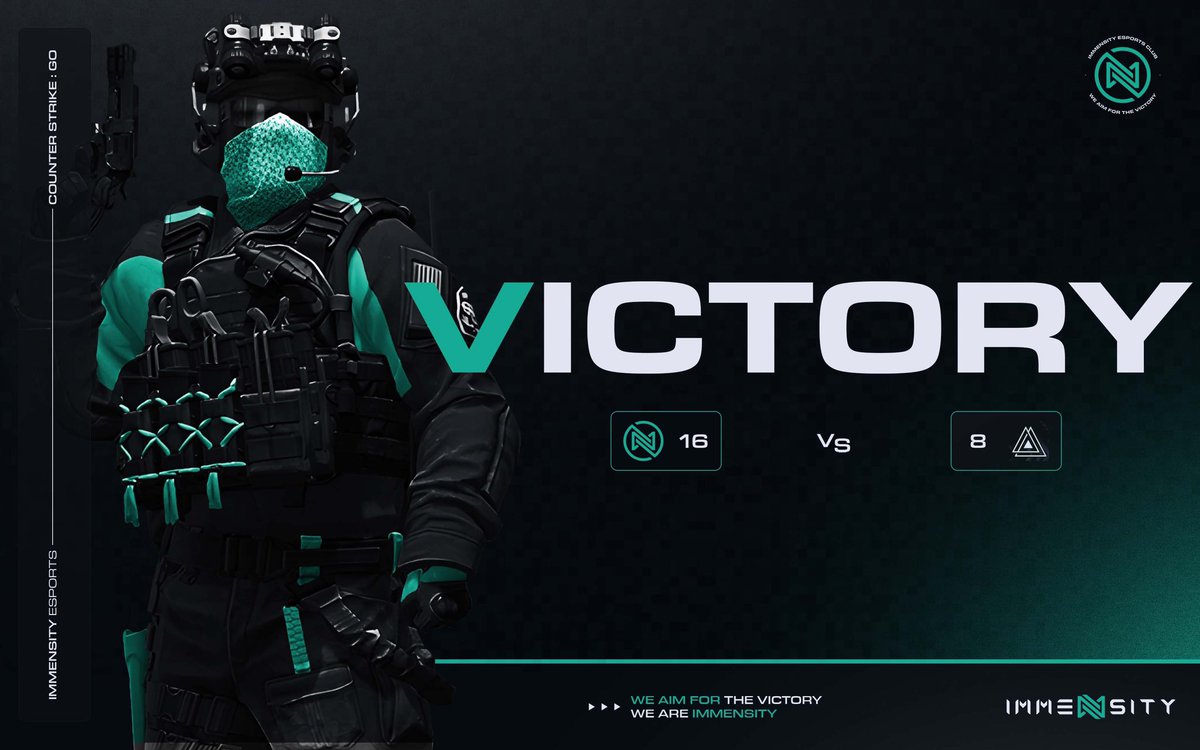 #CSGO | VICTORY⚔️

A cool and calm display from our newbies, we come away with the W… GGs 🤩

#WeAreImmensity