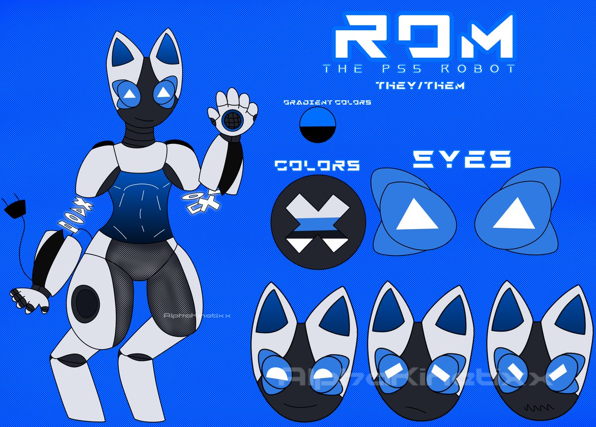 AlphaKinetixx's tweet photo. New OC! It's ROM the PS5 console bot!
(I don't own a PS5 I'm a switch mf >:) )
#DigitalArtist #commissionsopen #consolebot https://t.co/eVQvz1unwo