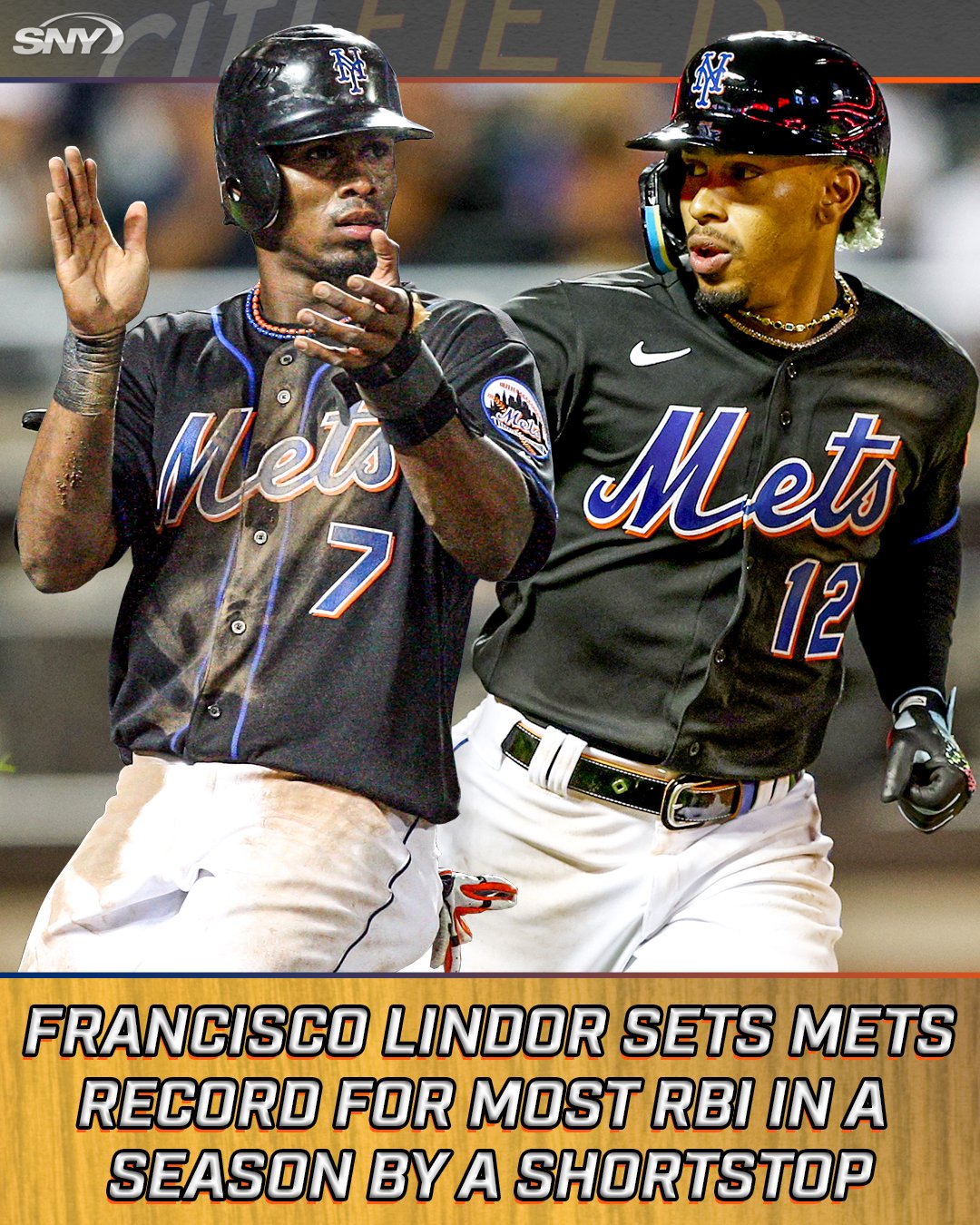 Lindor Mets Black Jersey