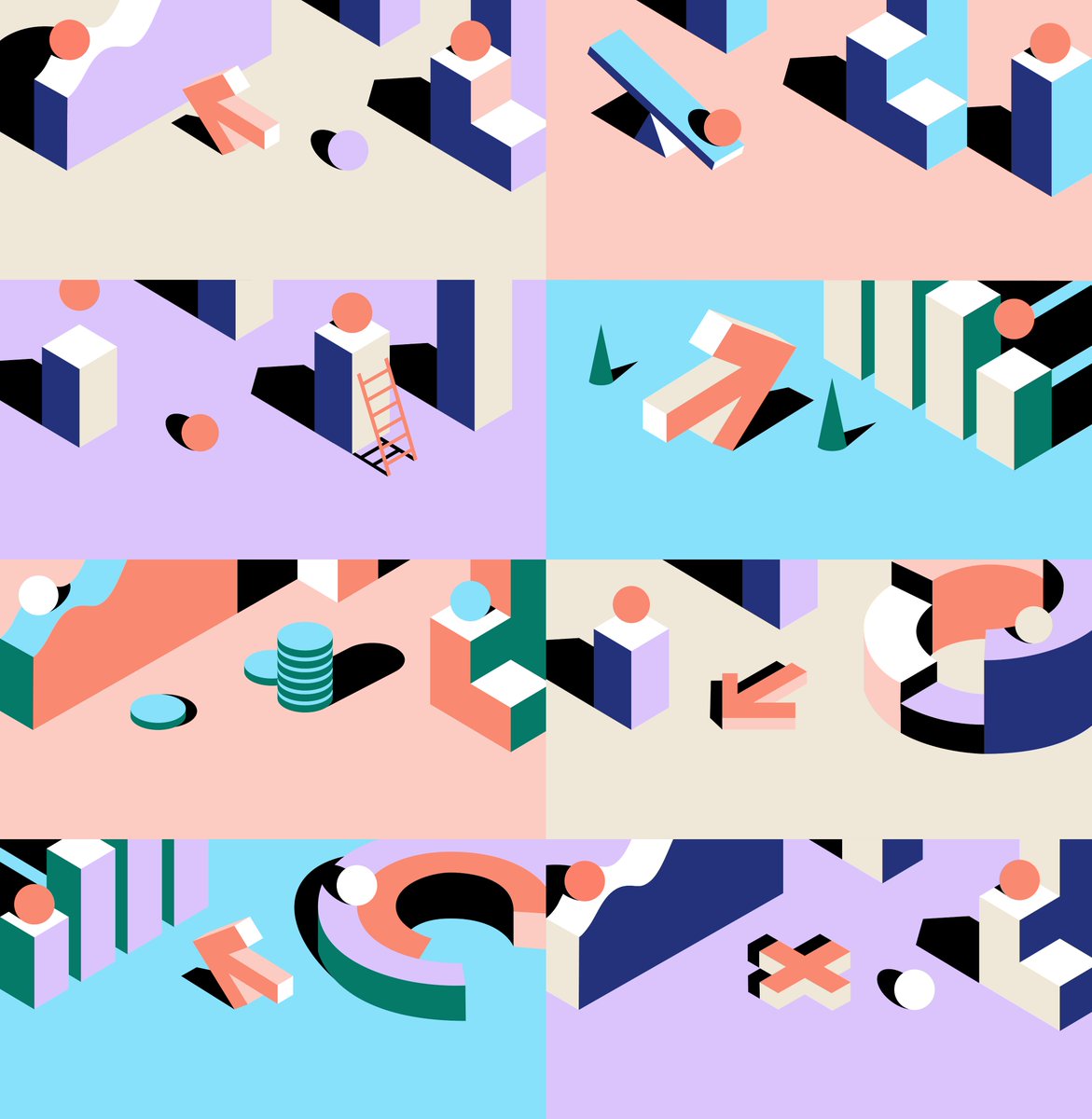 New illustrations I made for Wix 🤩 GM everyone! ☕️