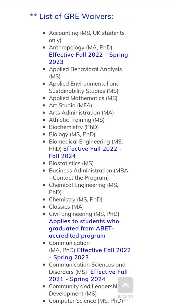 Jamaticulus's tweet photo. University of Kentucky has waived GRE for the following programs

Can you find yours? 

https://t.co/t7LoH5eCXq https://t.co/SZqxVjhKj1