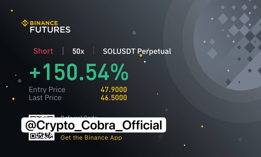 _crypto_cobra's tweet photo. #SOLUSDT 💹Average Entry : 47.90 

Current profit : +150.54% 💸

@Crypto_Cobra_Official

🔥To get this type of signals
⤵️🔗
https://t.co/30HWsGSpw9

#BTC #Binance #Coinbase #KuCoin #bybit #eth $btc https://t.co/UeHNT7Phzf