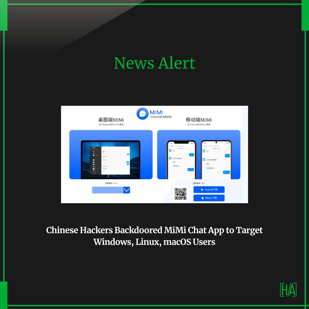 News Alert!

Chinese Hackers Backdoored MiMi Chat App to Target Windows, Linux, macOS Users 

Source: zcu.io/1KUL 

#SecurityNews #infosec #hacking #hacker #india #uae #russia #usa