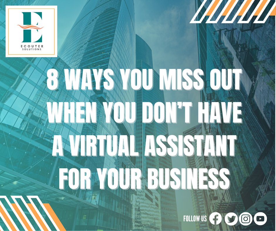 EcouterSolution's tweet photo. Here is a list of ways not having a virtual assistant can cause problems in your business. 🌼🌼
1. Overworking yourself
2. Missing out on a valuable experience
3. Wasting time
4. Spending more money than you need
5. Training takes time
6. Hiring the wrong staff https://t.co/AxBcyh0ZZZ