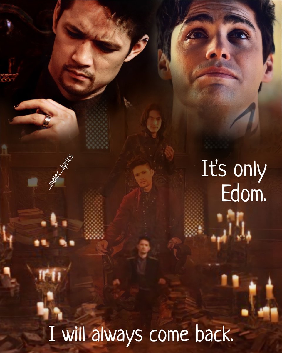 BatgirlInreall1's tweet photo. It's only Edom. I will always come back.
#Malec #SaveShadowhunters #Shadowhunters #kingofedom #princeofhell #loveislove https://t.co/Q8nHEiv5PQ
