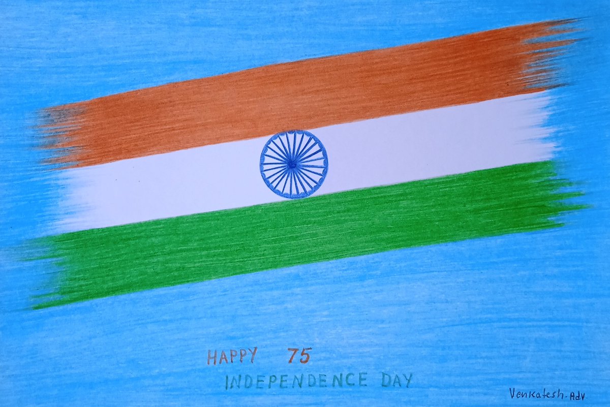 v_vemisetty's tweet photo. #artbyvenkateshadv  #art
#artwork  #drawing 
#drawingwithcolourpencils 
#drawingwithsketchpens 
#originalart  #artoftheday 
# happy 75th independence day 
🌼🌸🌺🌹💖🇮🇳💖🌹🌺🌸🌼 https://t.co/rvdrQhKOko