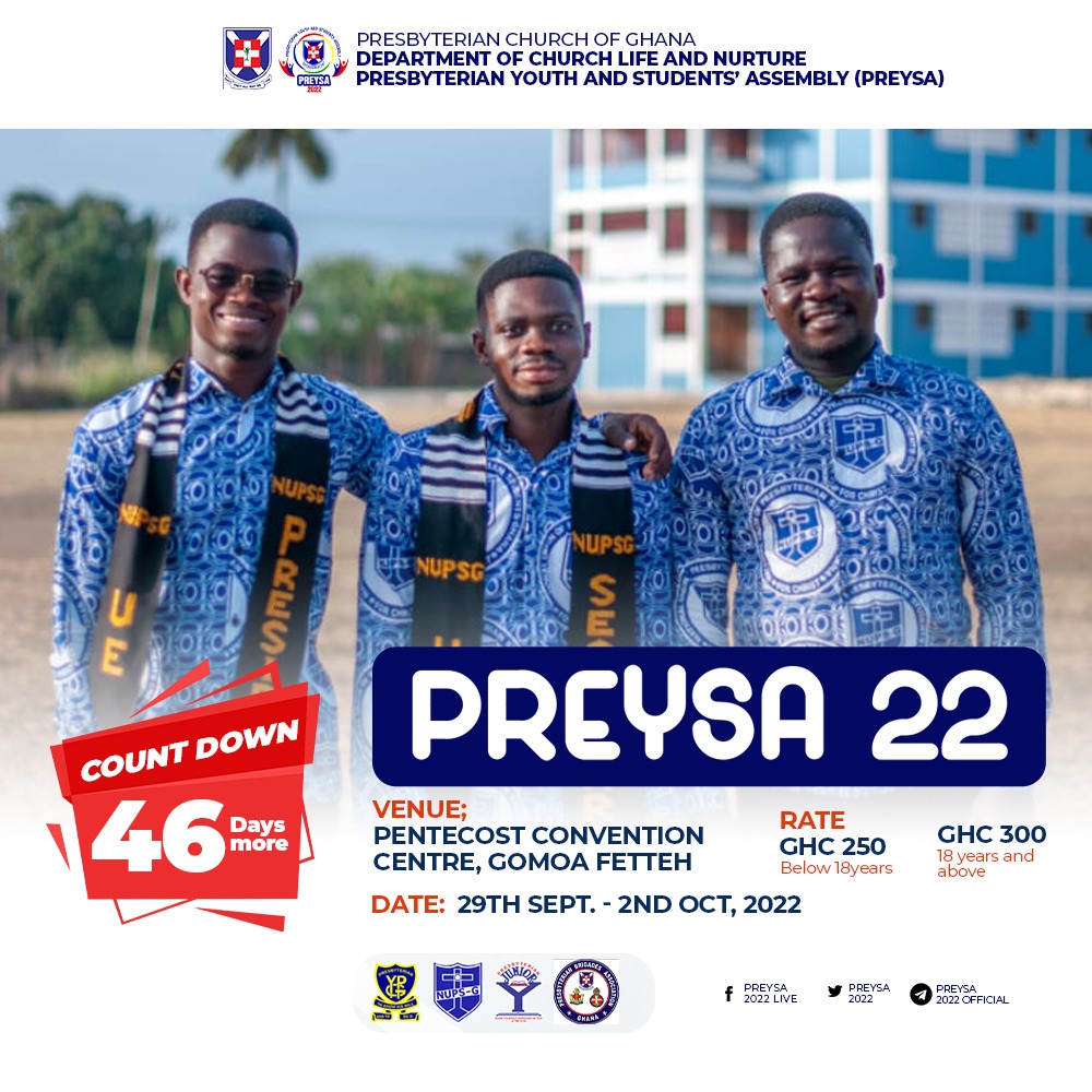 ga_ypg's tweet image. 4️⃣6️⃣ DAYS MORE💃🏾💃🏾💃🏾

It's another PREYSA EVANGELISM SUNDAY📢📢📢

Tell someone about PREYSA🗣️
Share the PREYSA flyers and videos 🔔

REGISTER NOW❗❗❗

#PREYSA2022
#InspiredToTransform