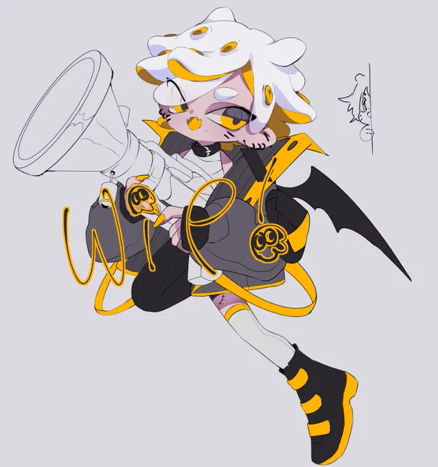 WIP!I drew my new design as a splatoon oc!!!I'm a flapjack octoling #Splatoon #splatoonart 