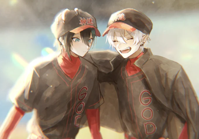 #にじさんじ甲子園  #にじさんじアルプススタンド  #KuzuArt  #灰画  「よくやった!!!!」 