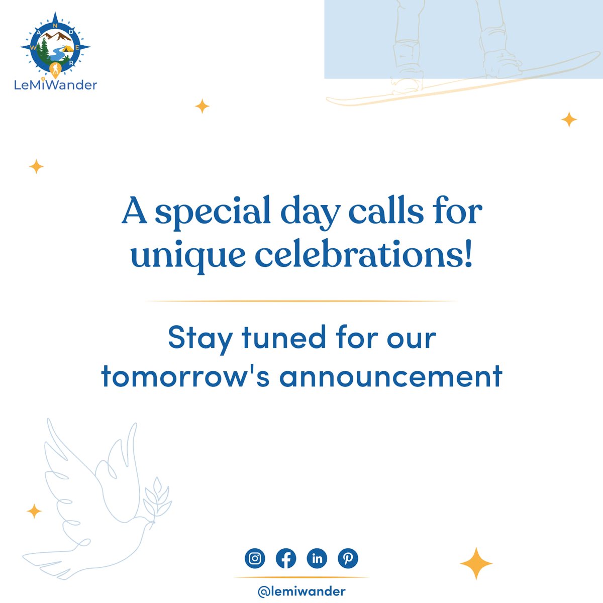 LeMiWander's tweet photo. Surprises are always worth the wait. 
Few more hours to go for our inaugural big announcement! 

#lemiwander #newwaytotravel #travelgram #wanderersofindia #wanderlust #india #AzadiKaAmritMahotsav #IndependenceDay https://t.co/bGLGhRcRag