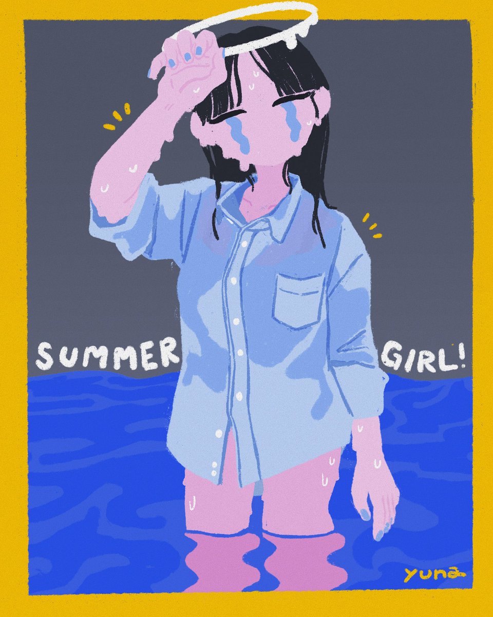 業務終わって今日から夏休み凸記念タグ🍉 女の子描いてます‼️はやく見つけて  巡回してズキュンした方無言フォロー💘   #夏休みはフォロワーさんが増える #夏の創作クラスタフォロー祭