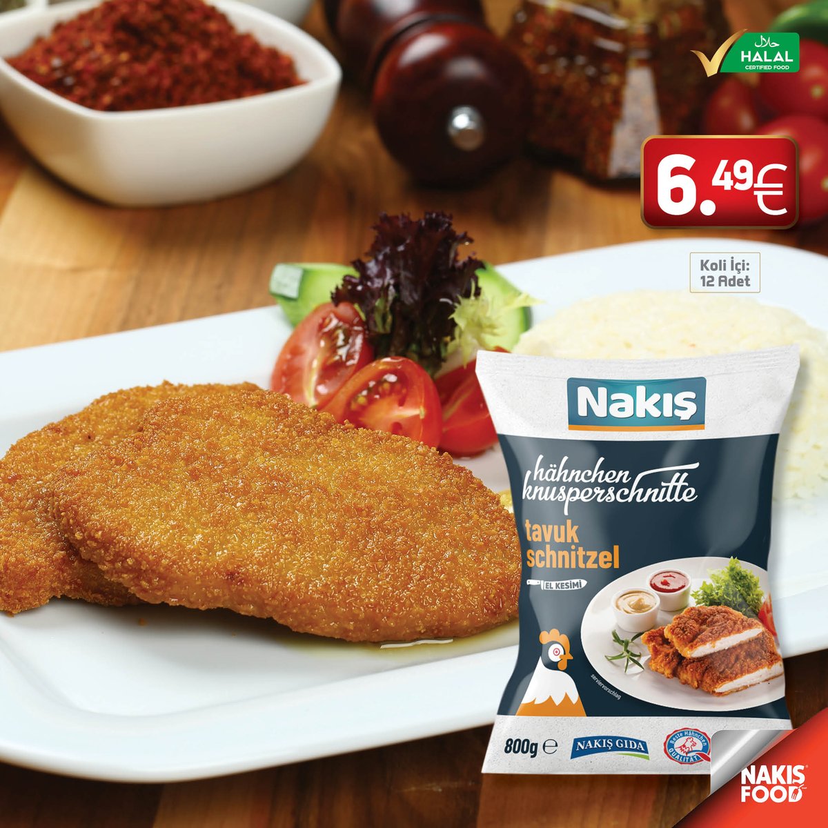 nakisfood's tweet photo. #NakisFood #schnitzel ile lezzeti yakala!

Hem pratik, hem güvenli🤗

Tavuklarımız el kesimidir🐔

#food #hohnchen #Turkishfoods #TurkischeKüche 

#tavuk #helalkesim #Helalgida https://t.co/Lh7QRmUt6U