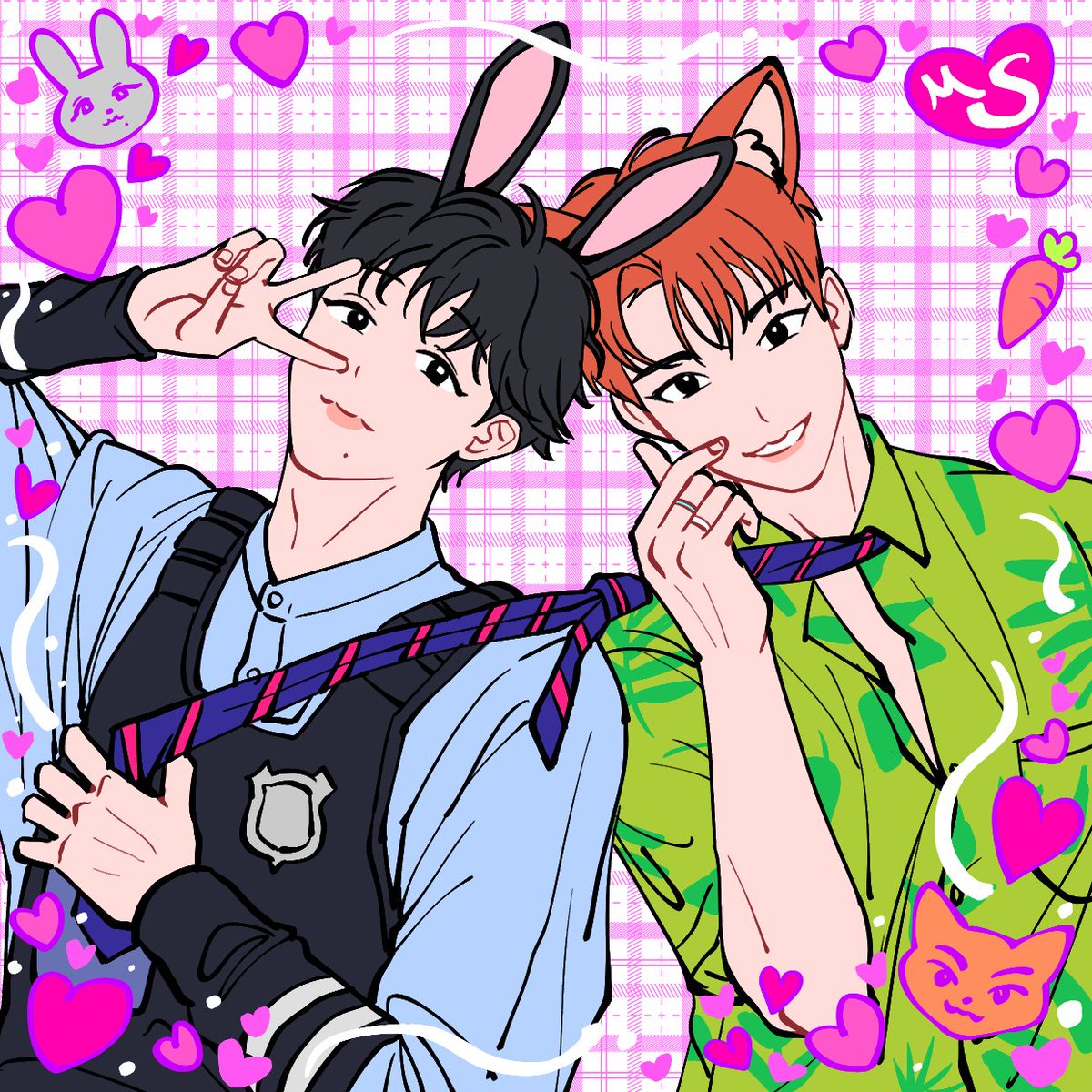 B126_321's tweet photo. 주토피아 딴콩🐰🦊
#문빈 #윤산하 https://t.co/aHnNbDKMjj