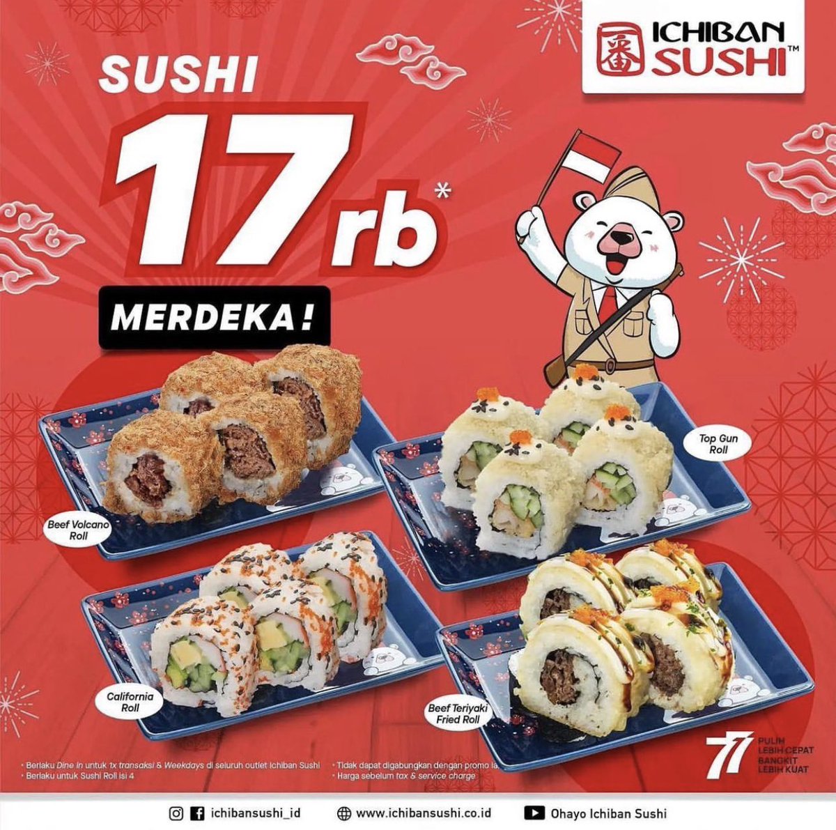 Promo Makanan dan minuman khusus hari Kemerdekaan Indonesia. Monggo di like dan share 

A thread 
( akan di update secara berkala )