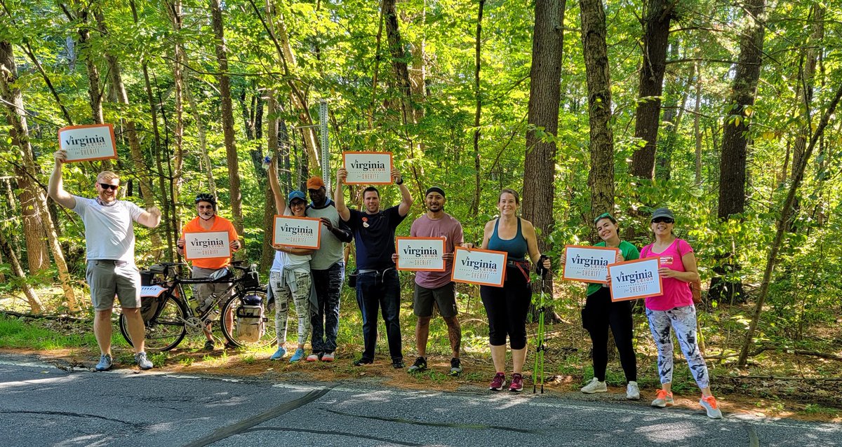 Our team is still going strong and about 1 mile from the Middleton border in #NorthAndover in the beautiful Harold Parker State Forest on our Sheriff's pilgrimage through Essex County. #mapoli #VoteVirginiaLeigh