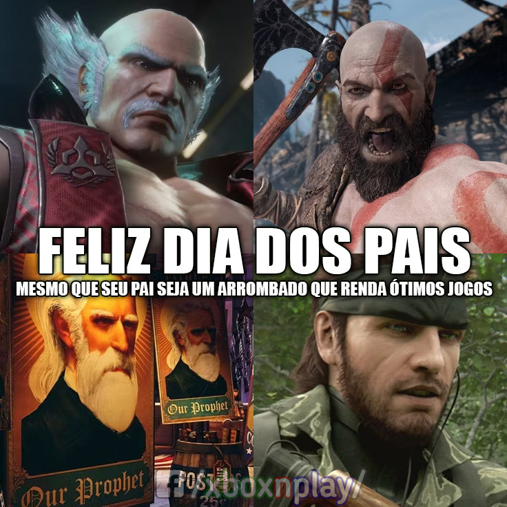 xboxnplay's tweet photo. Feliz dia dos Pais!

#felizdiadospais
#DiaDosPais 
#TEKKEN 
#MetalGearSolid
#GodOfWarRagnarok https://t.co/voVJKXbfWr