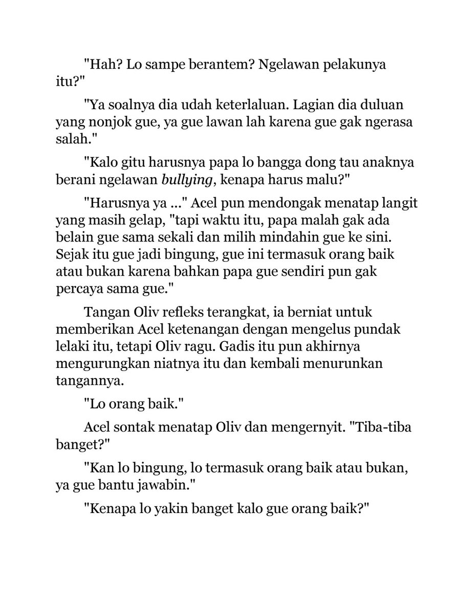 156. tw // mention of bullying

kenapa yakin banget kalo acel tuh orang baik?