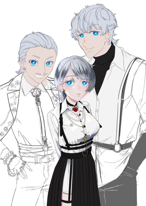 これはおっぱい描いて飽きてしまったヒヨロナヒマ三兄妹の絵 