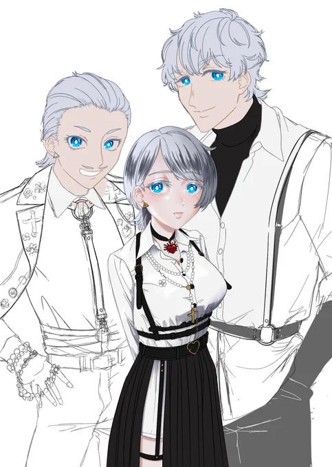これはおっぱい描いて飽きてしまったヒヨロナヒマ三兄妹の絵 