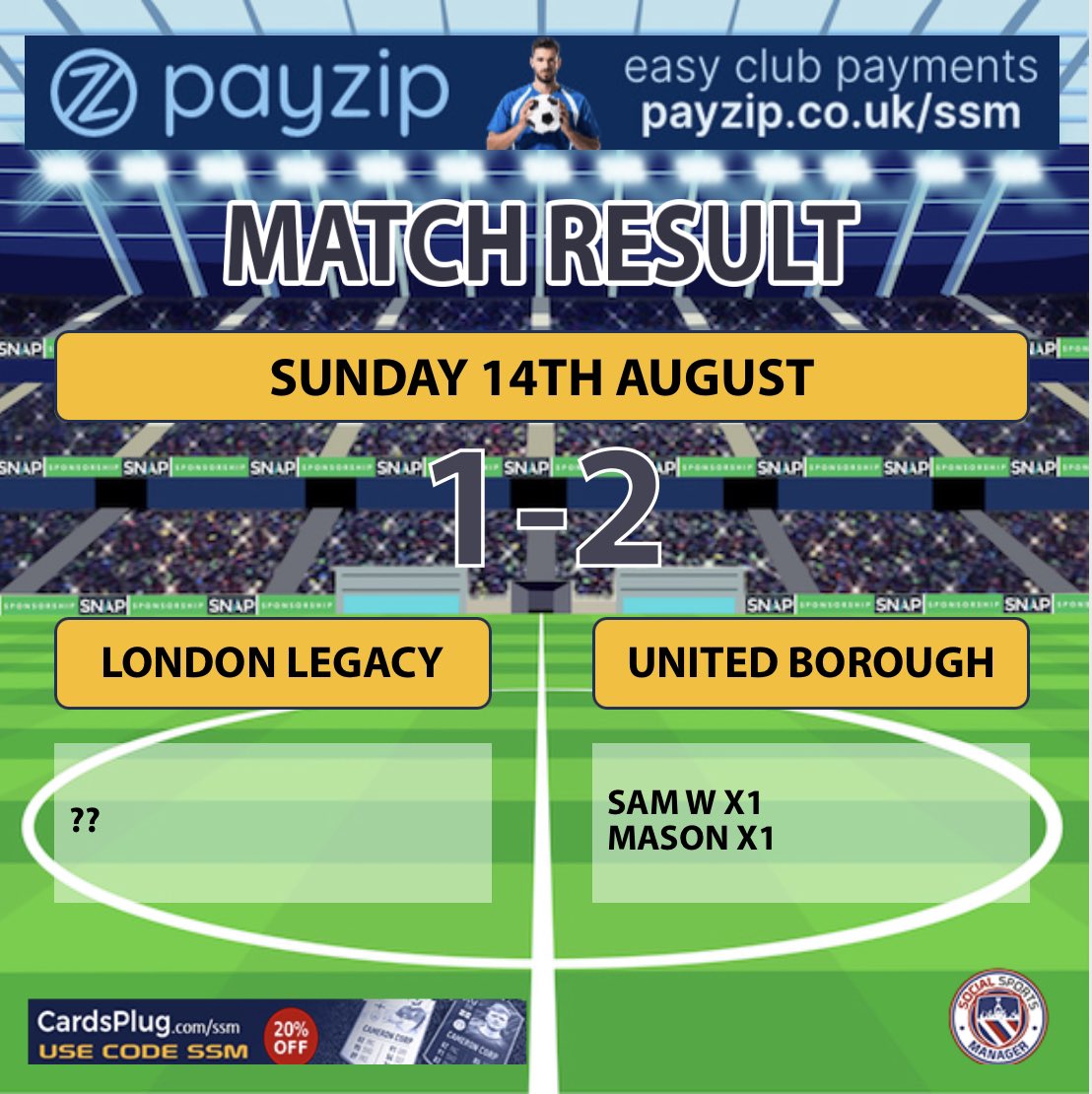 2-1 win against a tough <a href="/LondonLegacyFC/">London Legacy FC</a> side. Fantastic goal from Sam W to mention. Good luck for the season. Onto <a href="/BriarUnited/">Briar United</a> next weekend. 🟠⚫️