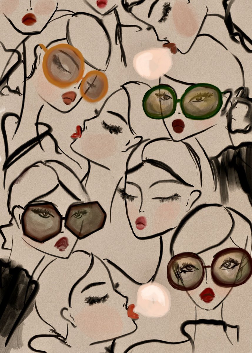 Happy Sunday! A quick illu of a mixture of women wearing some assets from my A Female Eye collection  opensea.io/collection/a-f… Should I make it available as a print? 🤗 #nftart #NFTCommunity #NFTartist