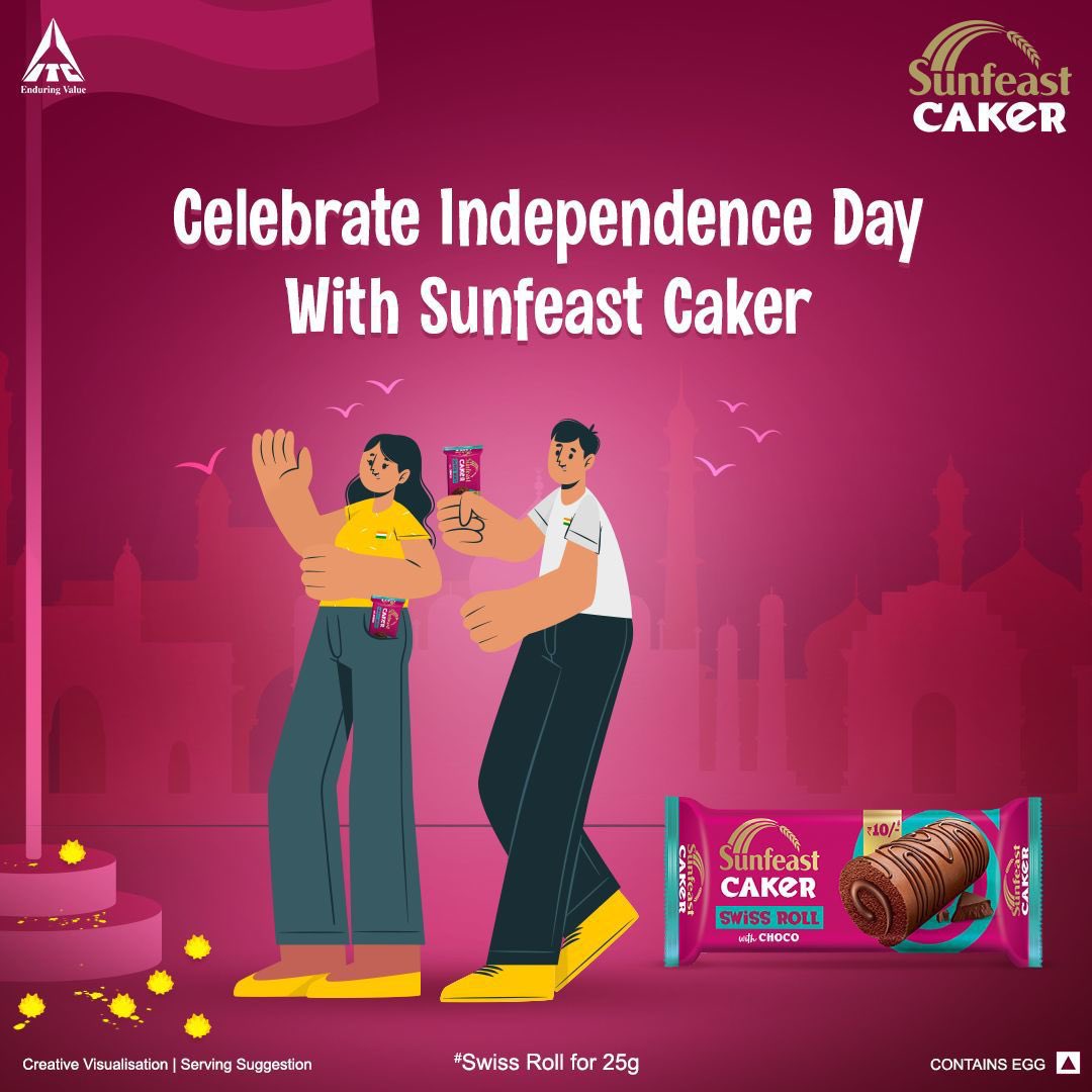 sunfeastcaker's tweet photo. Celebrating the anniversary of India’s Independence with a heart full of gratitude!
#SunfeastCaker #Caker #MakingHungerHappy #HungerPangs #SunfeastCakerSwissRoll #Topical #Topicalspot #Independence #Freedom https://t.co/LQJgU7GKku