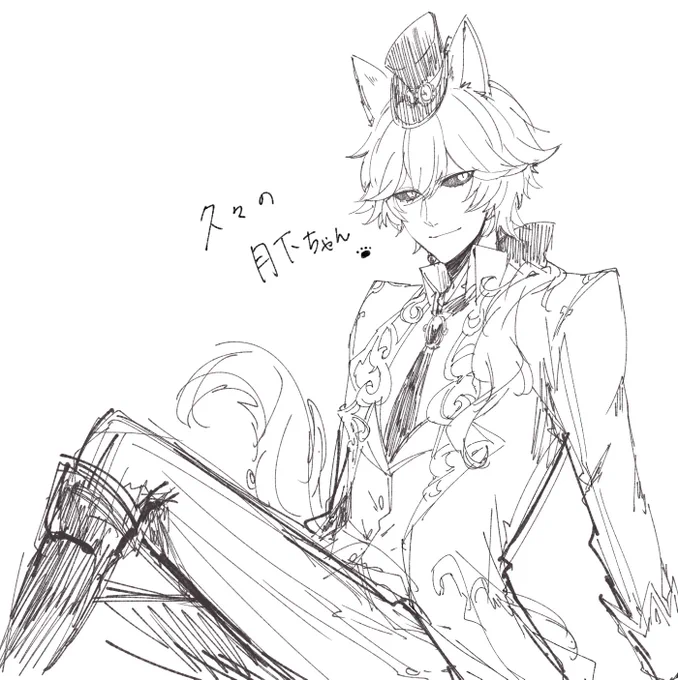 1年ぶりくらいに描いた月下 