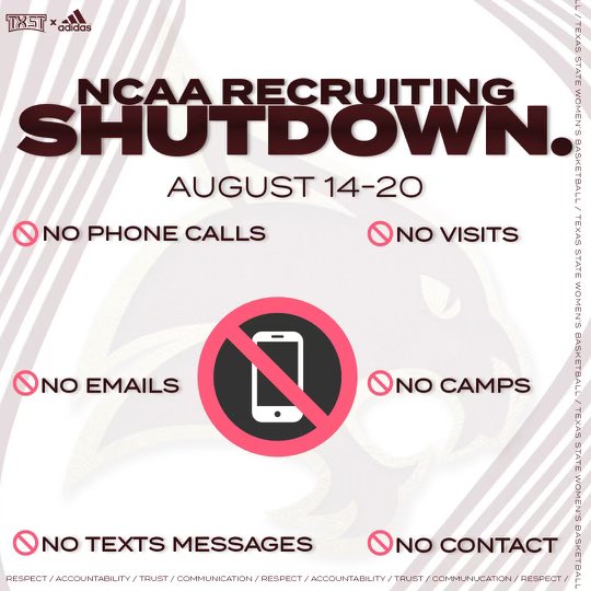 🚨IT’S THAT TIME AGAIN!🚨 Shutting it down for recruiting starting today August 14th, through the 20th ‼️ We look forward to catching up with you after the shutdown!! 😺 #EatEmUp