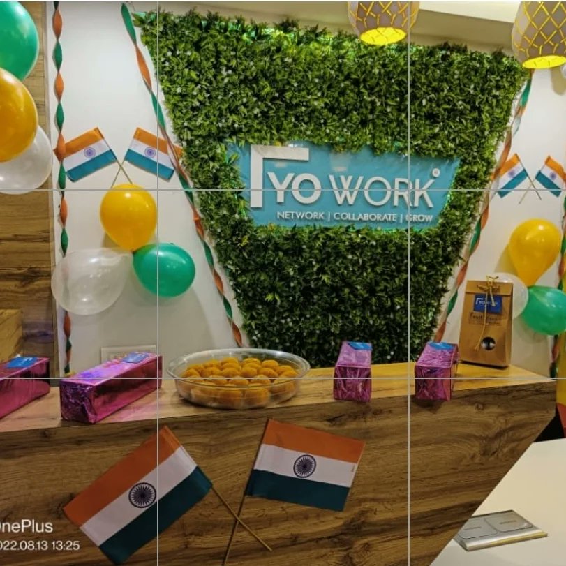 YoWorkIndia's tweet photo. Our office has come alive with the indian tri-color as We all celebrated the milestone of 75 years of Indian's  Independence with our YoWork family .
All decorations were made in-house by the team Yowork.

Wishing everyone a very  independence day
 #bhopalcoworkingspaces https://t.co/3mjWYhoipa