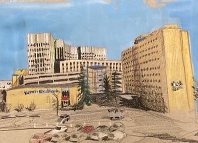 gobstopperX's tweet photo. Scenes from around the Foothills Hospital I’ve painted over the last year. #urbanpainting
#cityinprogress #localartist #canadianartist #contemporaryart #yyc #urbanlandscapepainting
#landscapepaintingnow #contemporarypainting https://t.co/KvXiCIPJm6