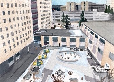 gobstopperX's tweet photo. Scenes from around the Foothills Hospital I’ve painted over the last year. #urbanpainting
#cityinprogress #localartist #canadianartist #contemporaryart #yyc #urbanlandscapepainting
#landscapepaintingnow #contemporarypainting https://t.co/KvXiCIPJm6