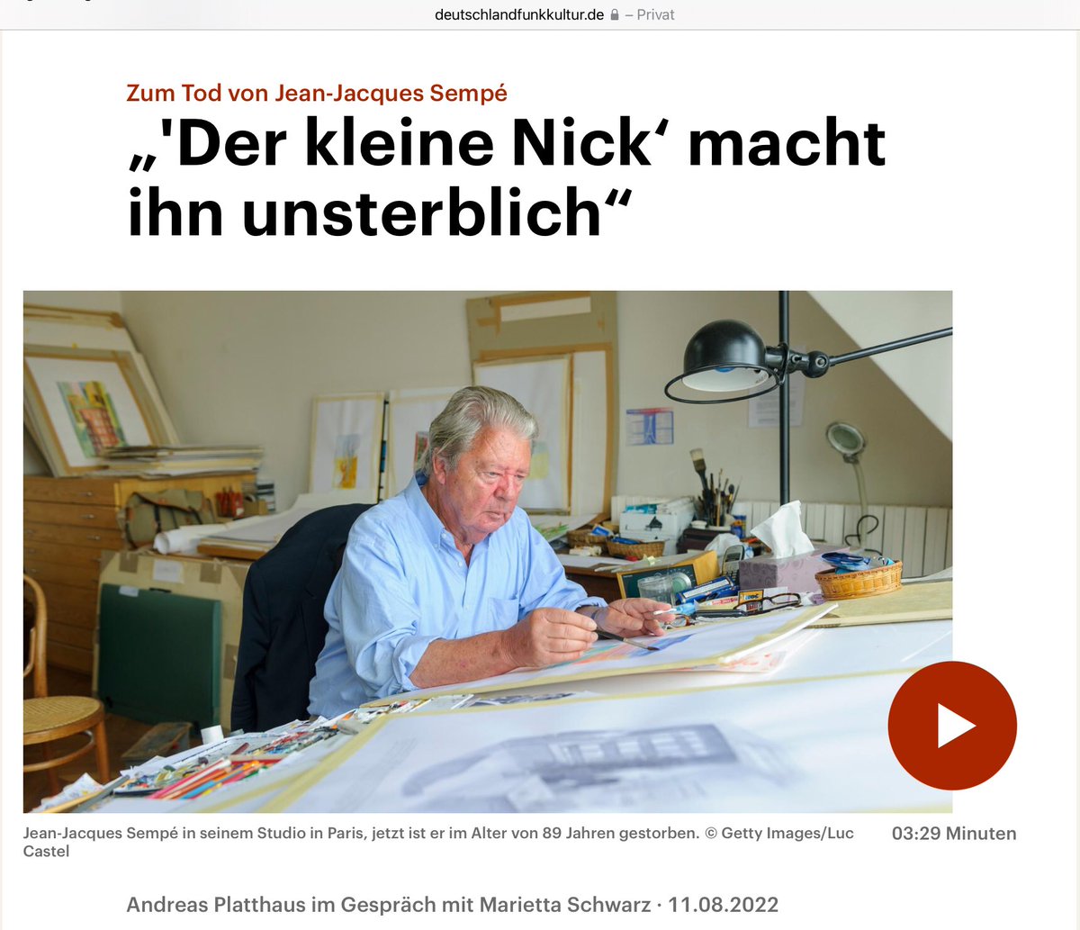Lieber <a href="/dlfkultur/">Deutschlandfunk Kultur</a>, großartig und schon jetzt #Grimme-Preis verdächtig #Sempe #Hitzewelle 

🎧👉 deutschlandfunkkultur.de/jean-jacques-s…